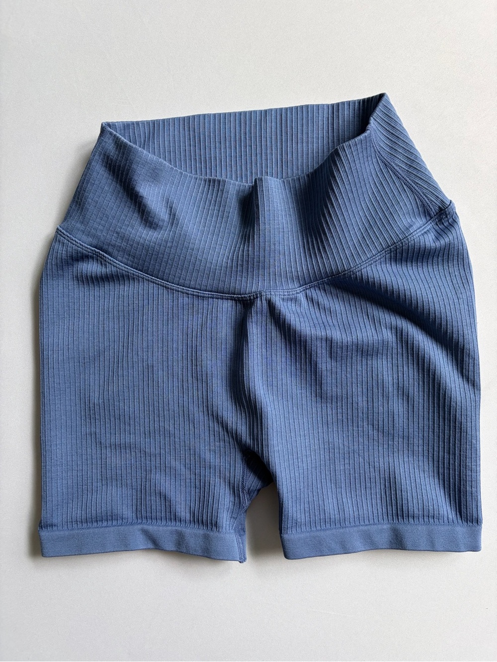 Balance Athletica Vitality Ribbed Blue V Waist Shorts Size S